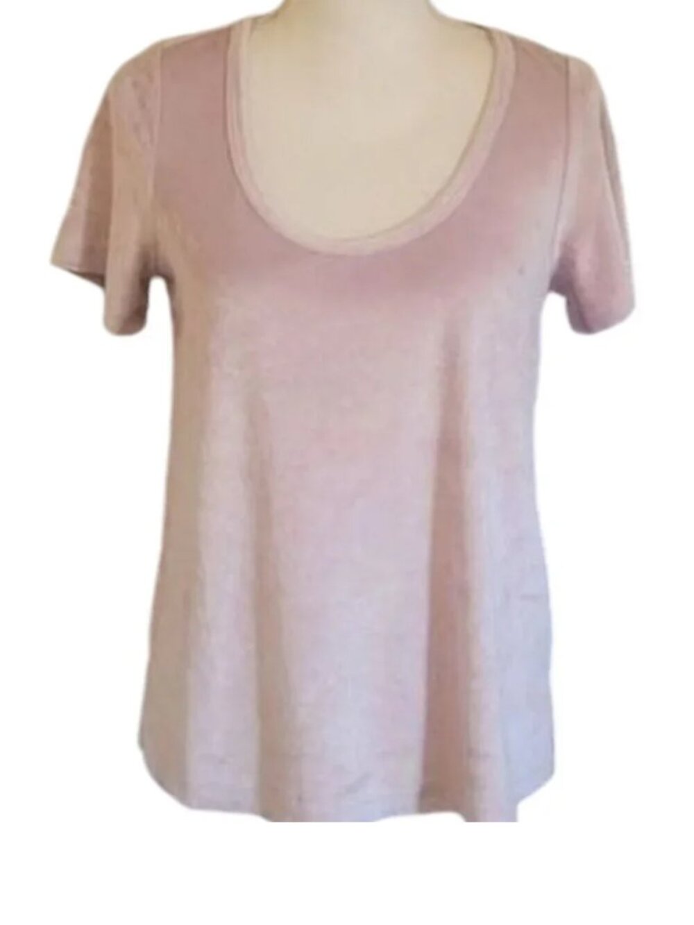 Pure + Good By Anthropologie Weekend Velvet Short Sleeve Tee Light Purple